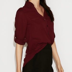 Wine slim fit portofino shirt